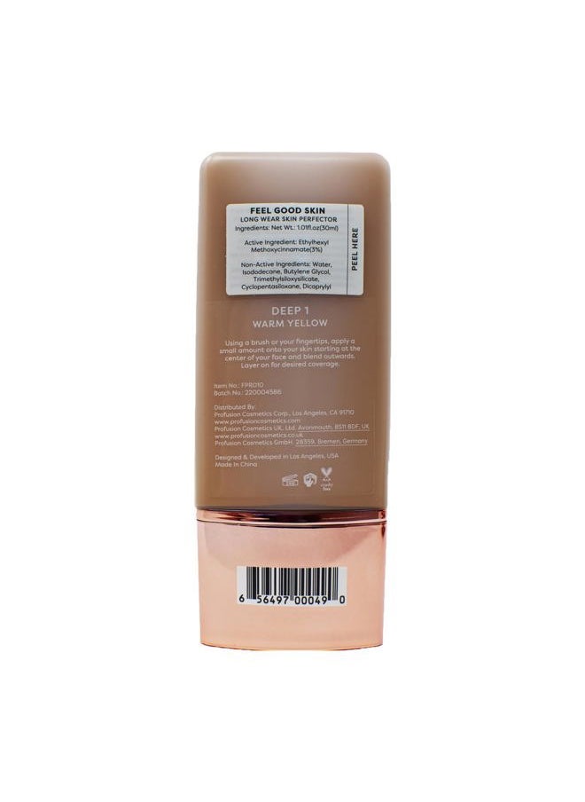 Lightweight Liquid Foundation for a Flawless and Elegant Radiance, Breathable Makeup for Improves Uneven Skin Tone, Cruelty-Free - Deep 1