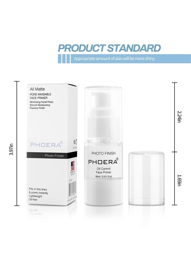 PHOERA Primer Face Foundation Primers,Face Primer for Makeup Long Lasting Hydrating Smoothing Isolated Moisturizing Oil Free Effect Make Up Base Matte Makeup Primer (18ml)