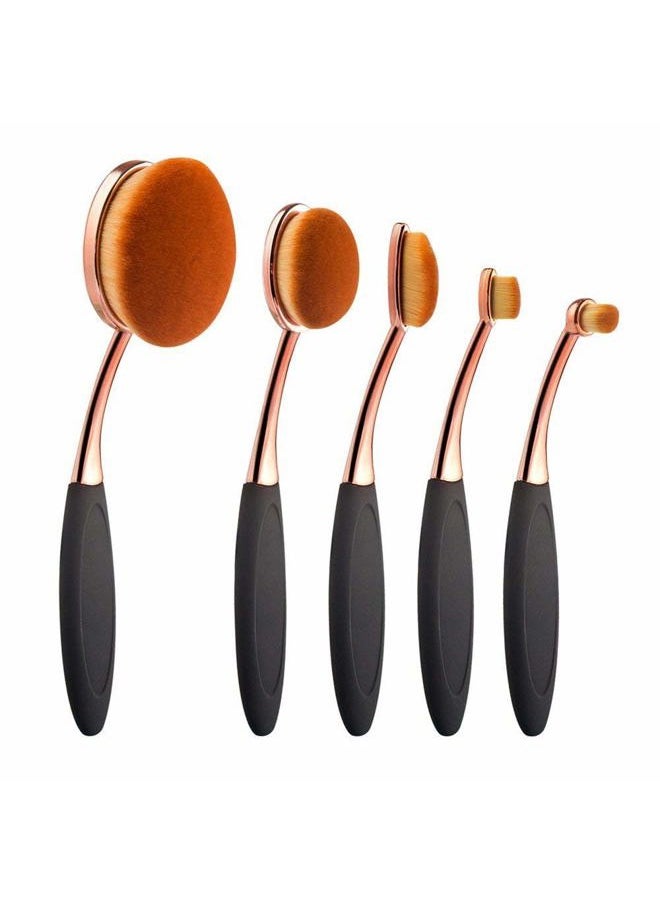 Oval Foundation Brush 5 Pcs Toothbrush makeup brushes Fast Flawless Application Liquid Cream Powder Foundation