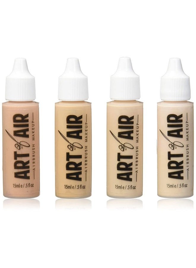 4pc FAIR Complexion Professional Airbrush Cosmetic Makeup Set 1/2 oz bottles