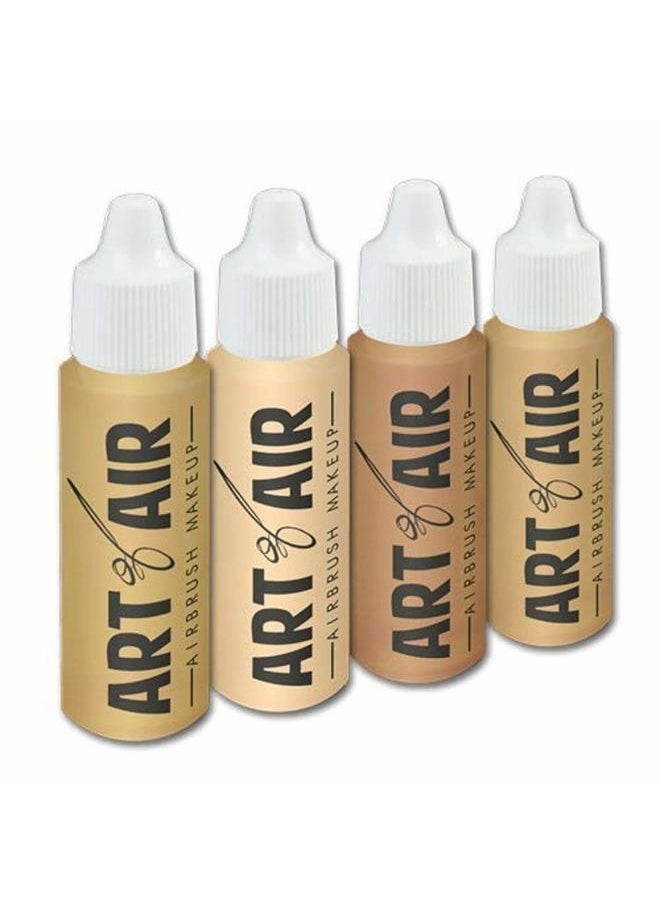 4pc FAIR Complexion Professional Airbrush Cosmetic Makeup Set 1/2 oz bottles
