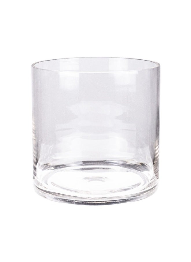 Clear Glass Cylinder Vase – D15cm x H15cm Elegant Transparent Flower Vase for Home, Office & Event Décor – Ideal for Floral Arrangements, Weddings & Centerpieces