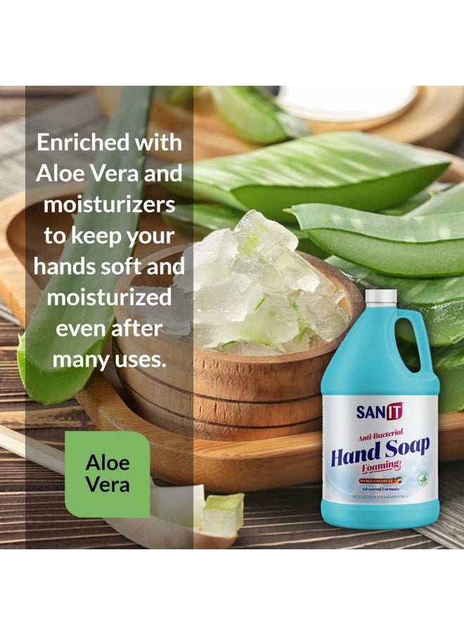 Antibacterial Foaming Hand Soap Refill - Advanced Formula with Aloe Vera and Moisturizers - All-Natural Moisturizing Hand Wash - Made in USA, Mango Coconut, 1 Gallon