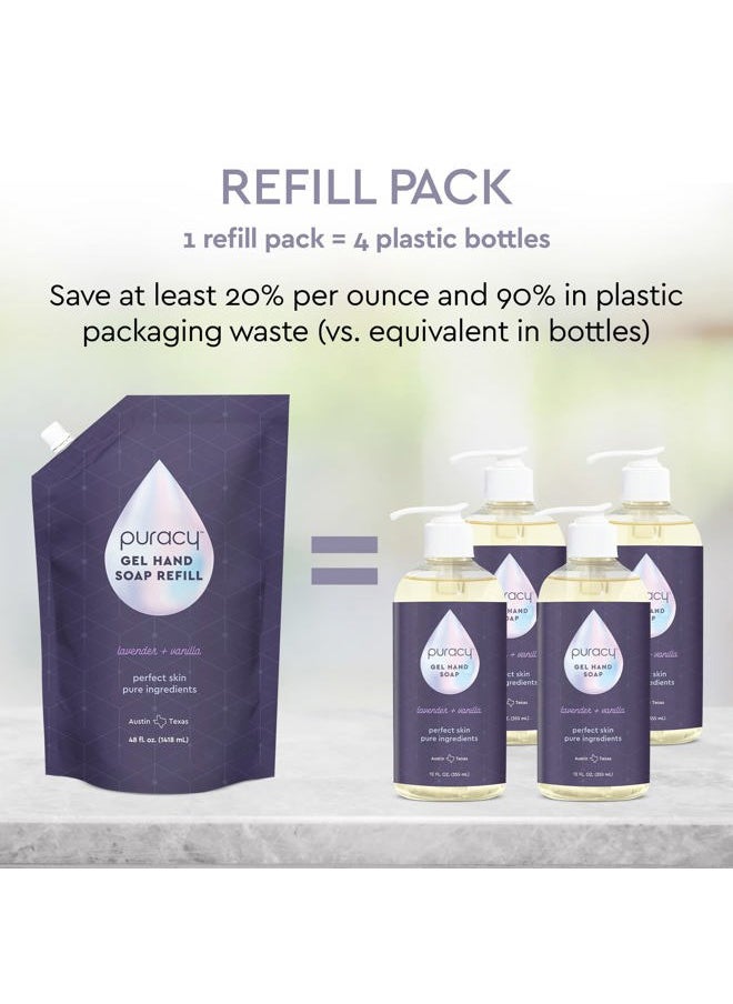Organic Hand Soap, For the Professional Hand Washers We've All Become, Moisturizing Natural Gel Hand Wash Soap, Liquid Hand Soap Refills for Soft Skin (12 fl.oz, Lavender & Vanilla) 2-Pack