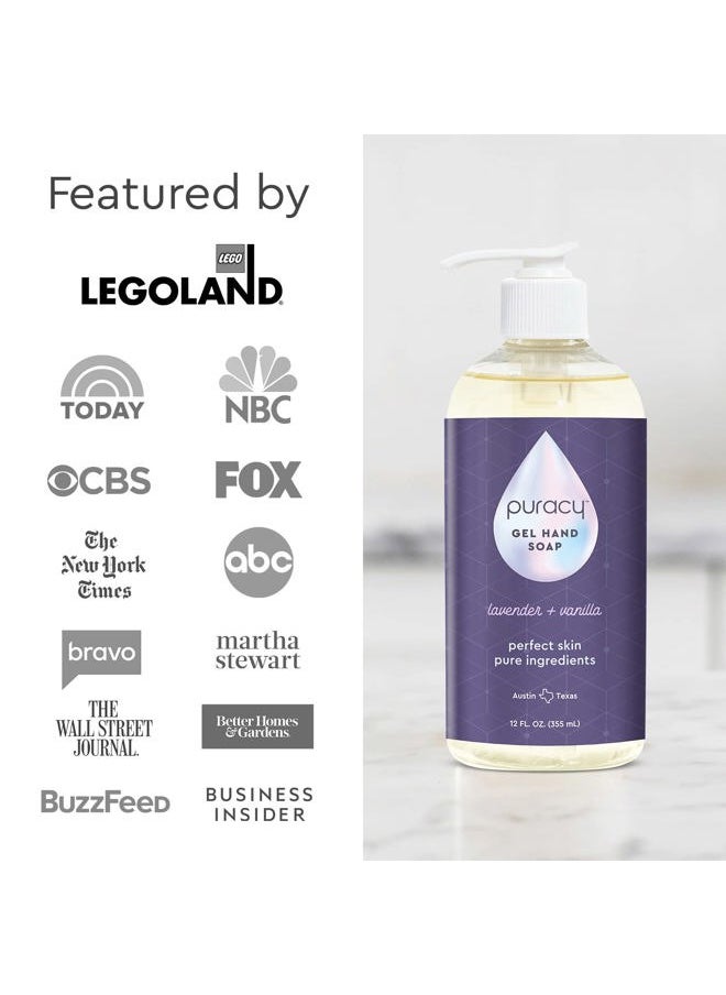 Organic Hand Soap, For the Professional Hand Washers We've All Become, Moisturizing Natural Gel Hand Wash Soap, Liquid Hand Soap Refills for Soft Skin (12 fl.oz, Lavender & Vanilla) 2-Pack