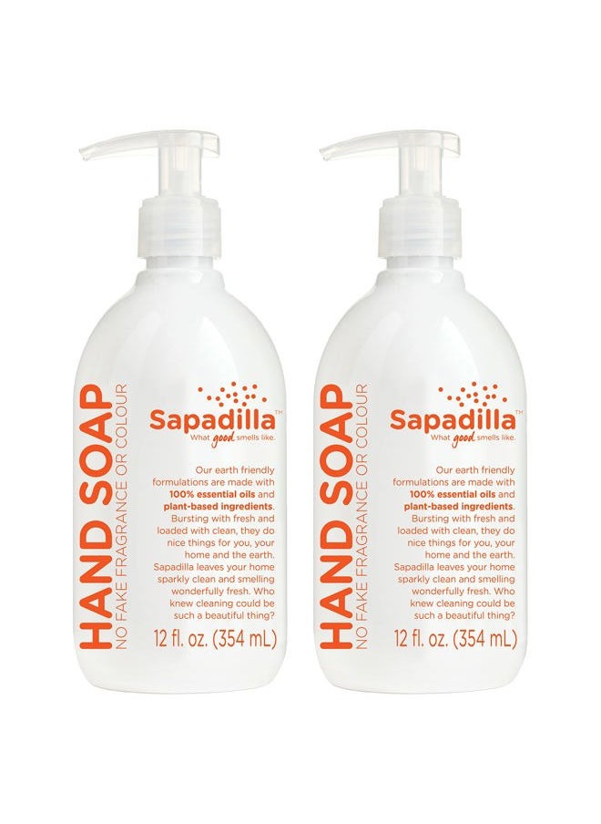 Liquid Hand Soap - Grapefruit + Bergamot - Made with 100% Pure Essential Oil Blends, Cleansing & Moisturizing, Aromatic & Fragrant Hand Soap, Plant Based, Biodegradable, 12 Ounce (Pack of 2)