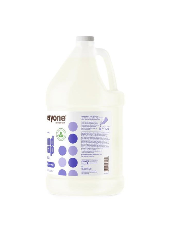 Everyone Liquid Hand Soap Refill, 1 Gallon, Lavender and Coconut, Plant-Based Cleanser with Pure Essential Oils