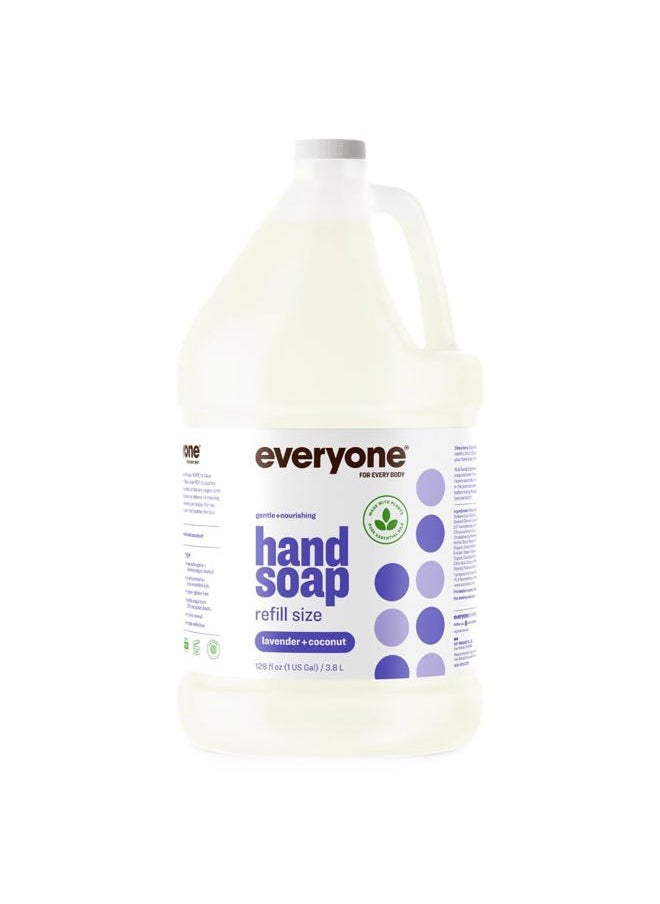 Everyone Liquid Hand Soap Refill, 1 Gallon, Lavender and Coconut, Plant-Based Cleanser with Pure Essential Oils