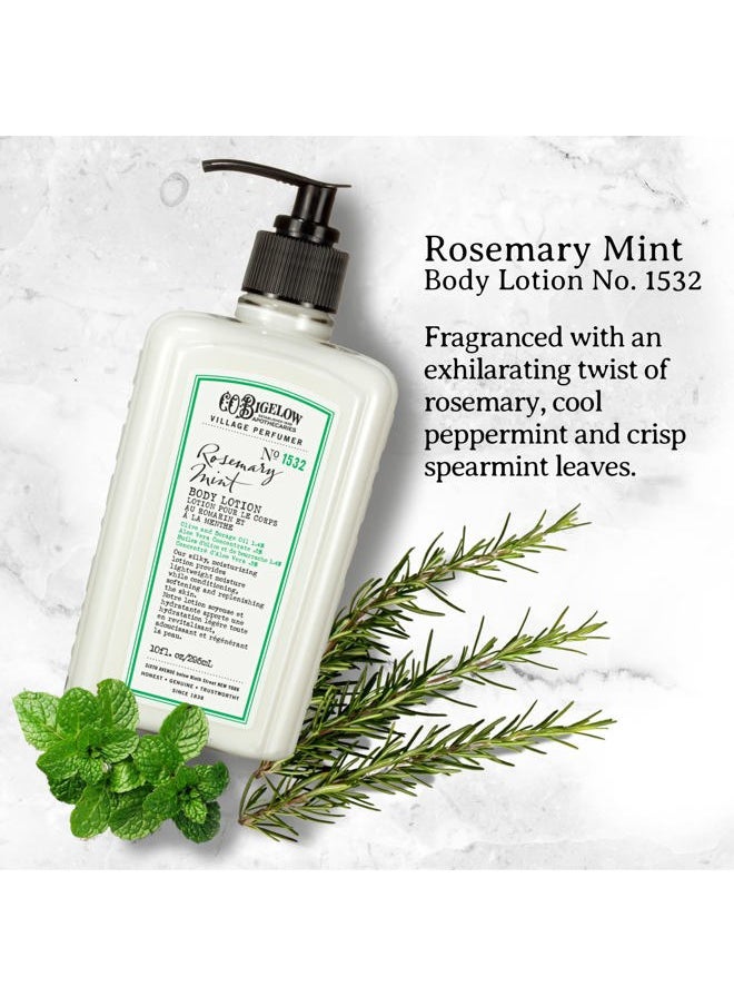 C.O. Bigelow Rosemary Mint Hand Care Duo, Hand Soap & Lotion Gift Set, Set of Two - Apothecary Hand Care for Dry Skin with Moisturizing Lotion & Liquid Hand Wash - 10fl oz Each