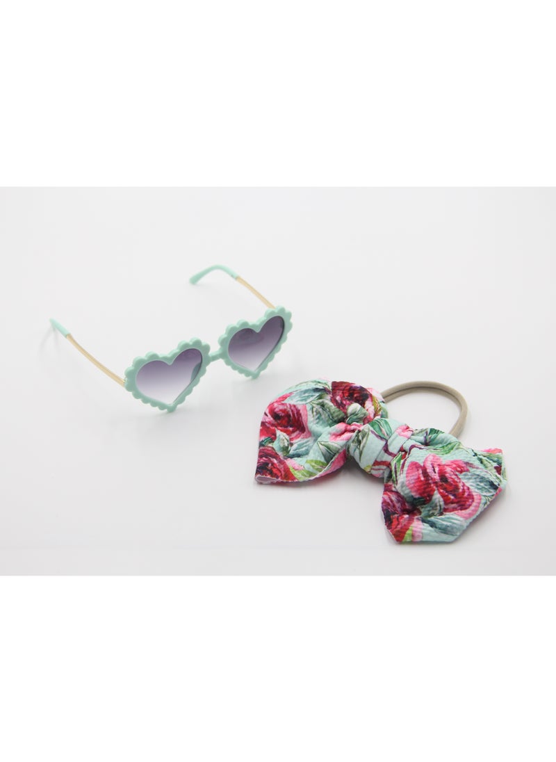 Hawaiian Glasses  and Headband Set For Babies and Girls Roses