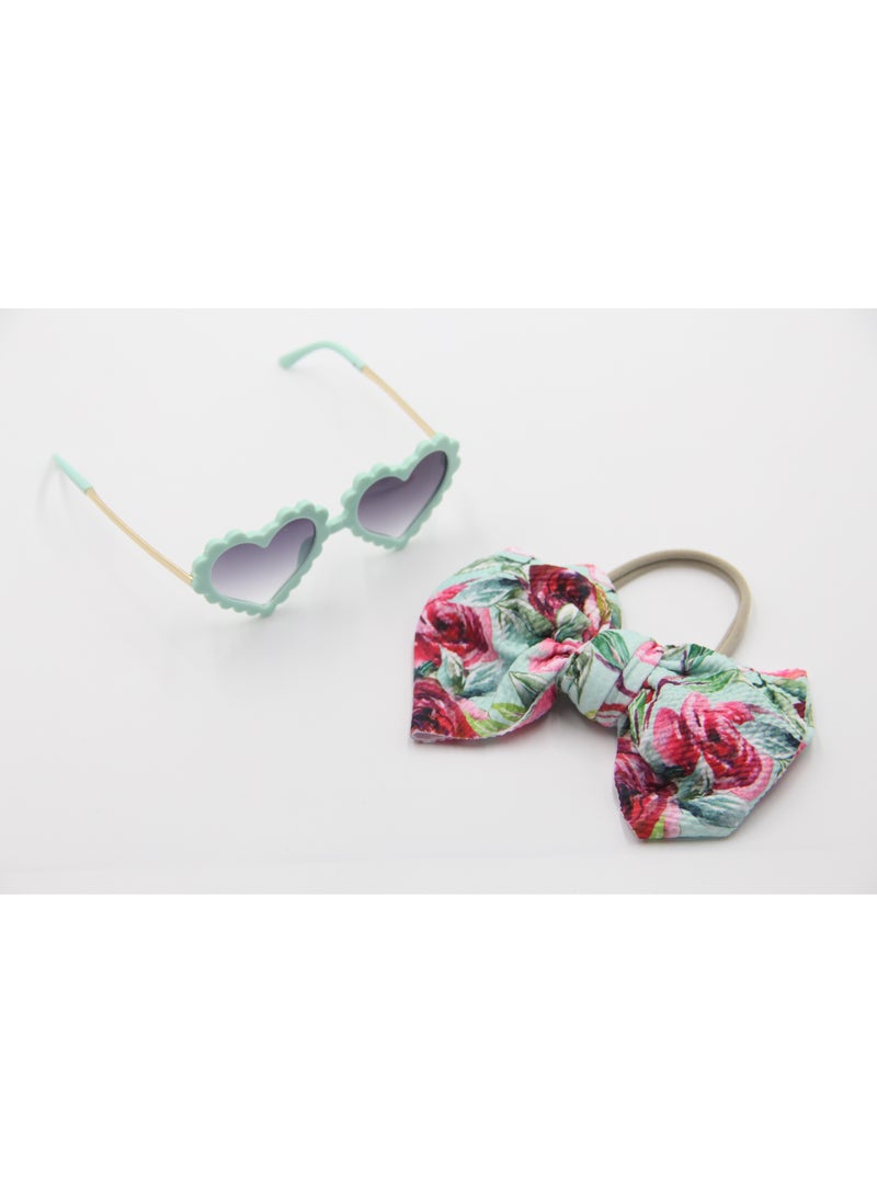 Hawaiian Glasses  and Headband Set For Babies and Girls Roses