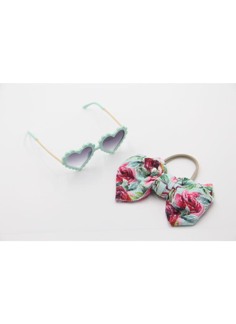 Hawaiian Glasses  and Headband Set For Babies and Girls Roses
