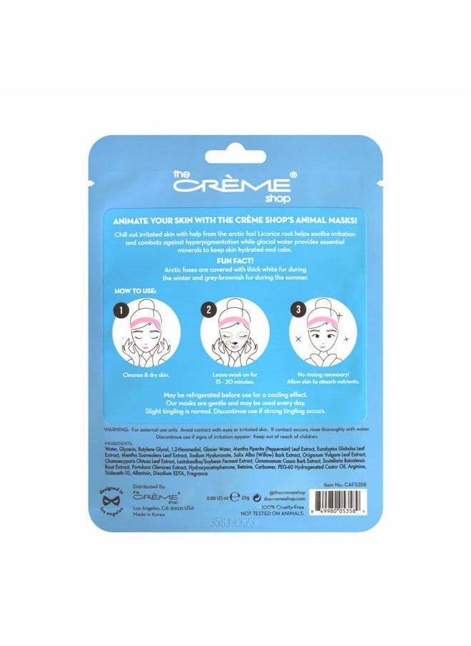 The Creme Shop Animal Sheet Mask, Korean, Hydrating, Collagen, Vitamin C, Anti-Aging - Pack of 3 - Infused with Hydrating & Cooling Glacial water