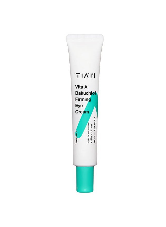 TIAM Vita A Bakuchiol Firming Eye Cream, 1.01 fl oz, Retinol Alternative Anti-Aging Eye Cream for for Wrinkles, Dark Circles, and Puffiness, Fragrance-Free Under-Eye Cream, Korean Skin Care