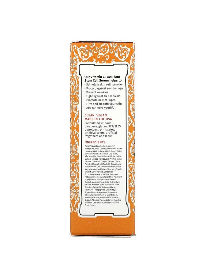 Super C Serum - Face Serum - Anti-Aging Vitamin C Serum for Face with Hyaluronic Acid, Niacinamide, and Plant Stem Cell Complex - 1oz