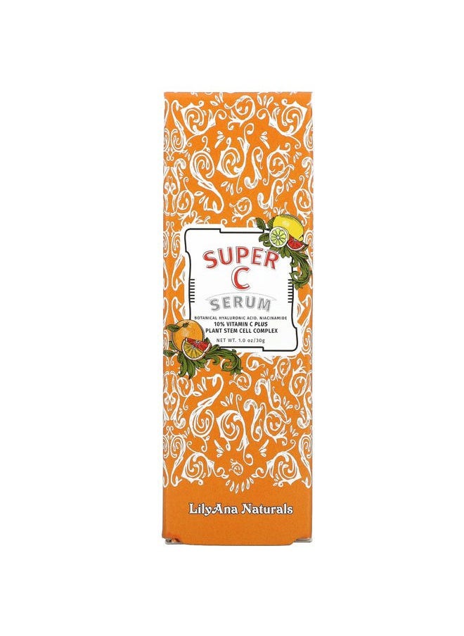 Super C Serum - Face Serum - Anti-Aging Vitamin C Serum for Face with Hyaluronic Acid, Niacinamide, and Plant Stem Cell Complex - 1oz