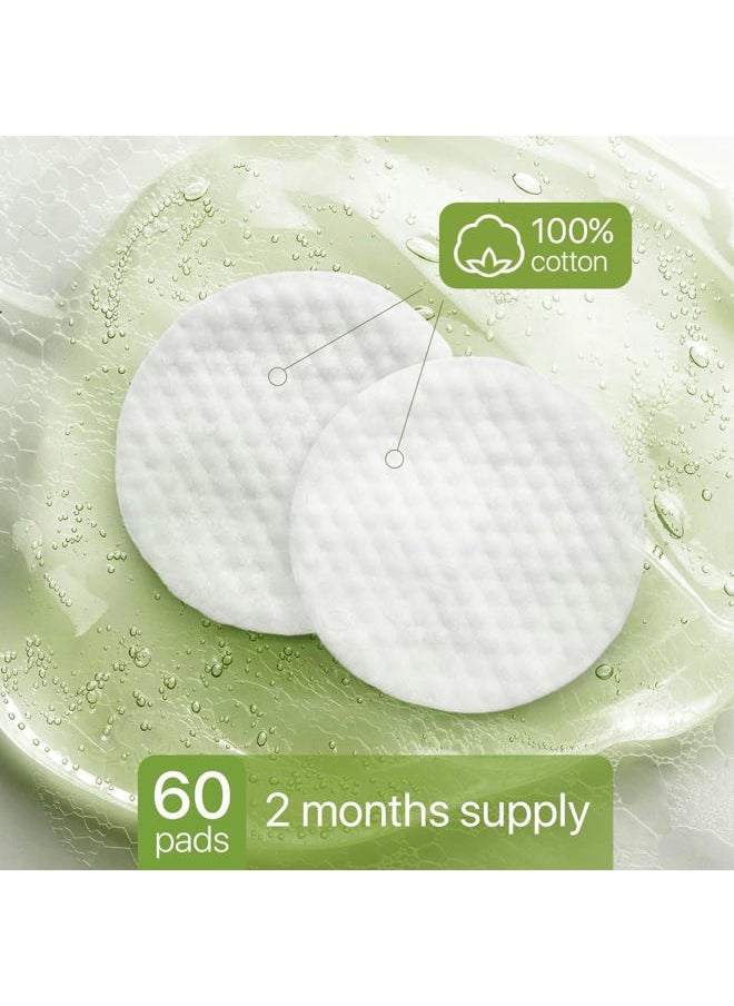 Glycolic Acid Resurfacing Pads 30% for Face and Body - Exfoliating Facial Peel-Vitamins B5 C E, Green Tea - Glycolic Acid Face Wash – 60 Pre-Moistened Cotton Pads for Cleansing, Peeling