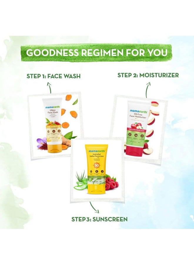 Mamaearth HydraGel Sunscreen | SPF 50 & PA++++ Sun Protection | Helps Fight UVA & UVB Rays with Aloe Vera & Raspberry | Hydrating & Lightweight Gel Based Lotion | 1.69 Fl Oz (50ml)