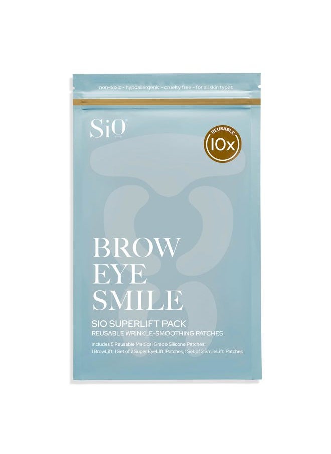 Beauty SuperLift Forehead, Eye, & Lip Anti-Wrinkle Silicone Patches - Reduce Brow, Smile, and Under Eye Wrinkles Overnight