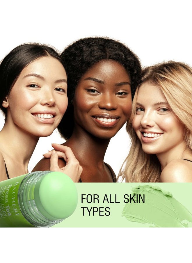 Green Tea Mask Stick, Blackhead Remover Mask with Green Tea Extract, Green Mask Stick for Deep Pore Cleansing, Moisturizing, Oil Controlling