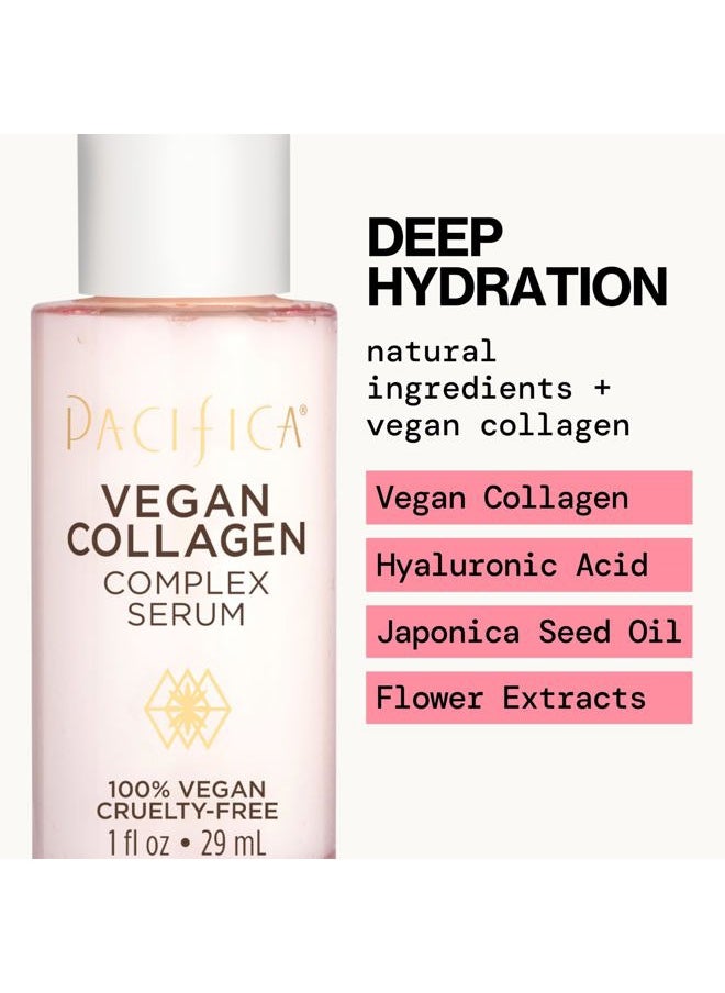 Vegan Collagen Complex Face Serum Anti Aging Hydrating Serum w/Hyaluronic Acid for Plumping & Firming Collagen Boosting Facial Serum for Fine Lines & Wrinkles Clean Dermatologist Tested