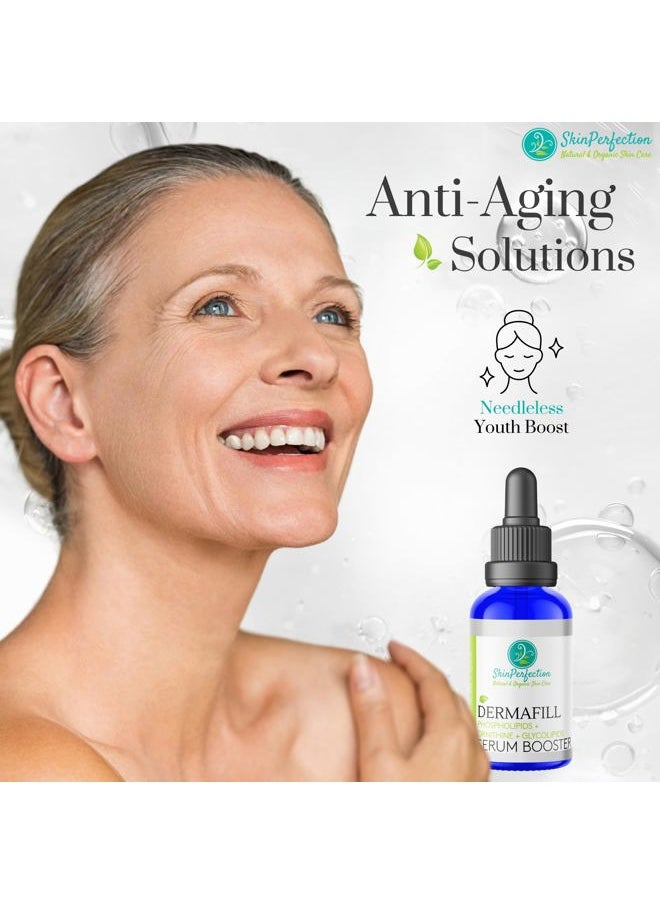 Adipofill Wrinkle Filler - Anti Aging Serum with Patented L-ornithine Amino Acid for Plump Up Under-eye Hollowness & Nasolabial Lines - Diy Face Serum for Women Mix with Any Skincare