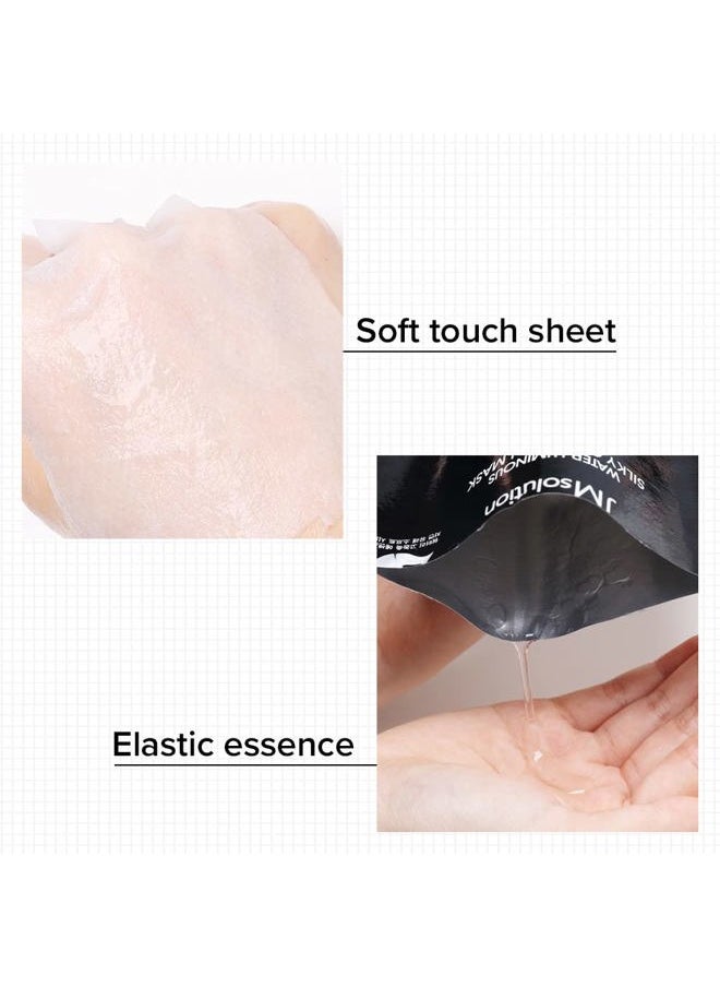Water Luminuous Silky Cocoon Black Mask - Korean Skincare Facial Mask - Silkworm extract amino acid -Nutrition and Moisturization Synergy - 10 sheets for a sensitive skin