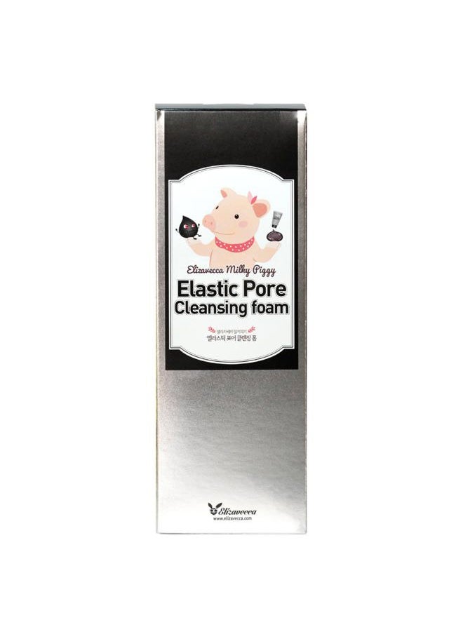 Milky Piggy Elastic Pore Charcoal 5% Cleansing Foam 120ml | black mask face pack | charcoal cleansing | wash off face wash | Not Tested on Animals, No Parabens