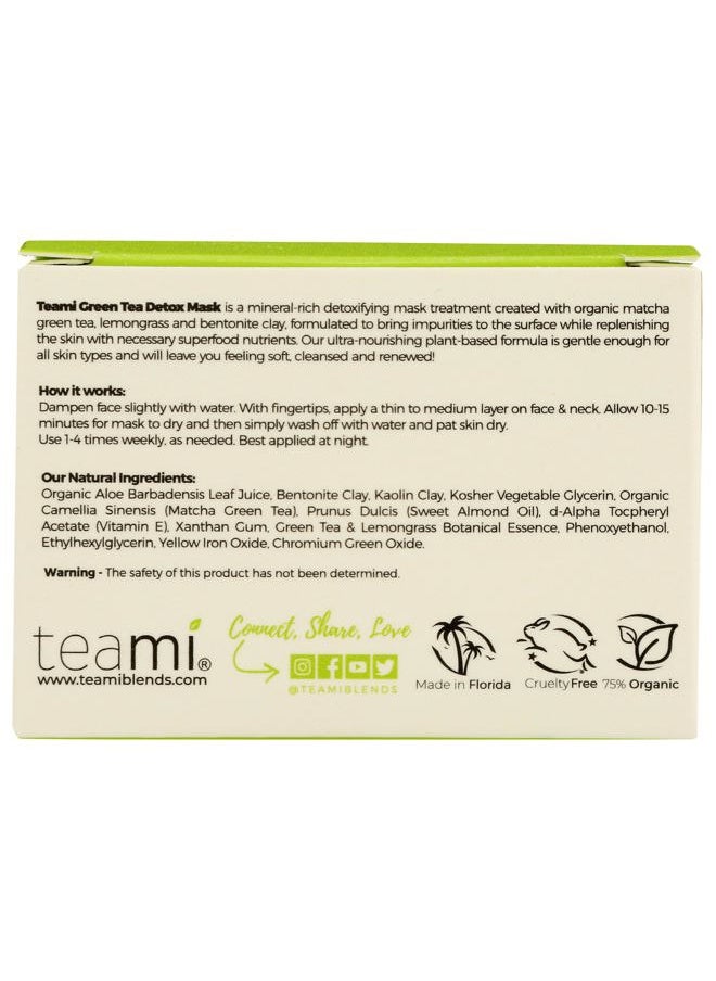 Detox Face Mask for Hydraiting, Moisturizing & Purifying, Blackhead Remover Green Tea Deep Cleanse Mask reduces Acne & oil, Pore Minimizer Clay Mask for All Skin Types 3.5 OZ