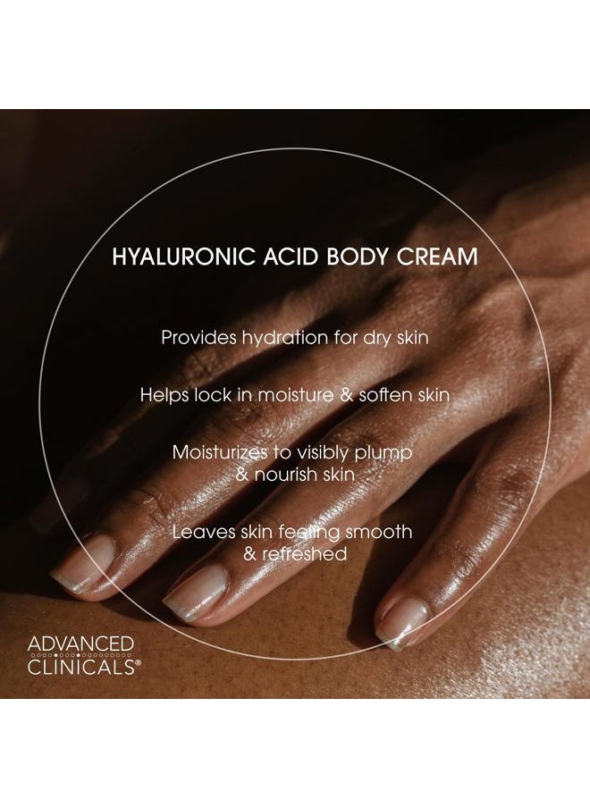 Hyaluronic Acid Moisturizer Body Cream + Hyaluronic Acid Serum Skin Care Product 2pc Bundle, Face Serum & Body Lotion Targets Wrinkles, Dark Spots, Fine Lines, & Dry Skin, 2pc Set