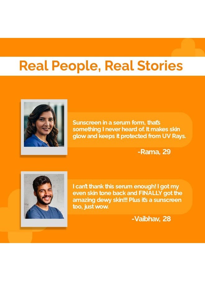 1% Hyaluronic Acid Sunscreen Serum with SPF 50 & PA+++ | Gives Broad Spectrum Protection & Helps Skin Glow | Lightweight & Non-Greasy Formula | 1.01 Fl Oz/30ml