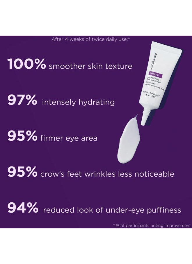 Hydra Filling Eye Gel With Hyaluronic Acid For Fine Lines Fragrance-Free Opthamoligist Tested, 0.5 fl. oz.