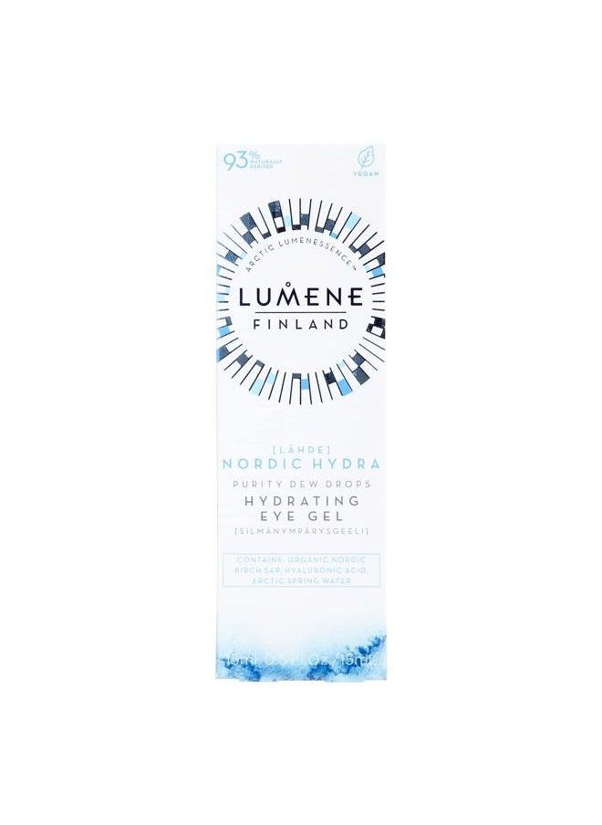 Purity Dew Drops Hydrating Eye Gel - Dark Circle Eye Cream with Hyaluronic Acid & Under Eye Serum + Puffy Eyes Treatment, 15ml