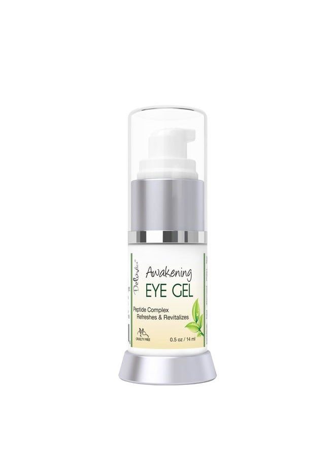 Deluvia Daily Under Eye Gel - Reduces the Appearance of Puffiness, Wrinkles, Fine Lines, Bags, Dry, Crepe Skin - Organic Aloe, Vitamin E, Hyaluronic Acid - Firming Moisturizing..