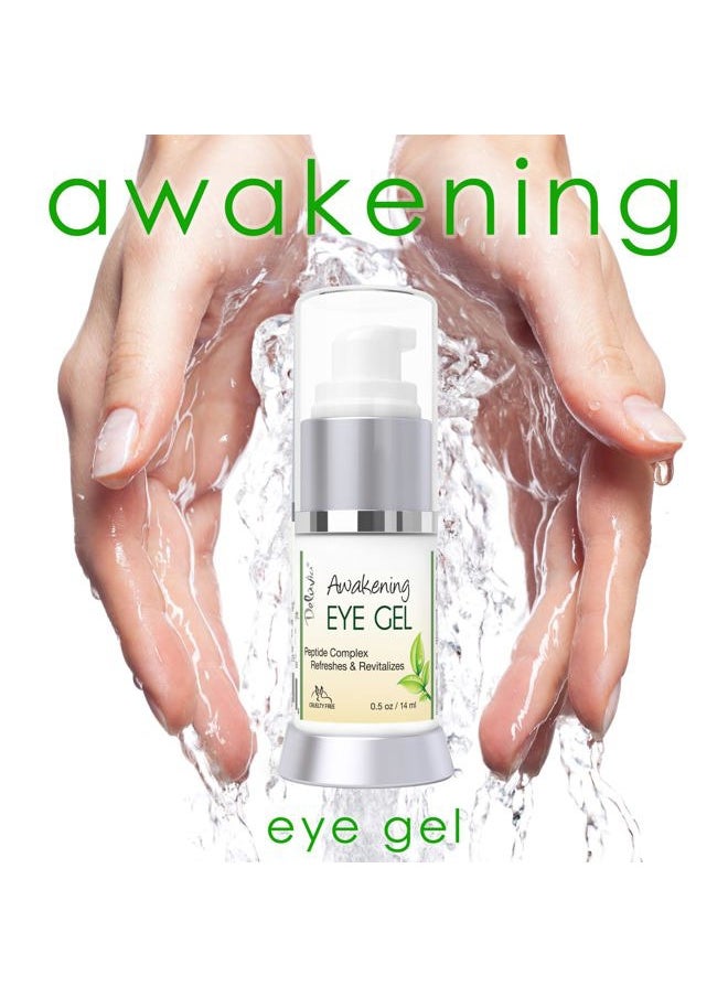 Deluvia Daily Under Eye Gel - Reduces the Appearance of Puffiness, Wrinkles, Fine Lines, Bags, Dry, Crepe Skin - Organic Aloe, Vitamin E, Hyaluronic Acid - Firming Moisturizing..