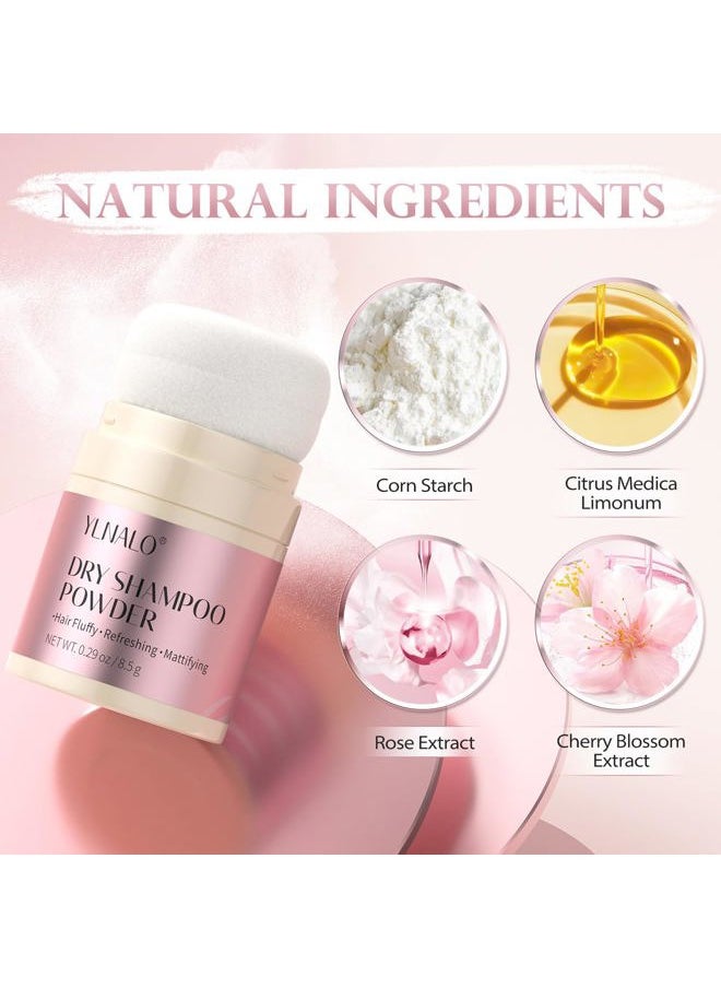 Dry Shampoo Powder, Mattifying Root Fuller Looking Refreshing Hair, Vegan, Non-aerosol, No White Cast, Travel Size Dry Shampoo Suitable for Women and Men, 0.29 Oz
