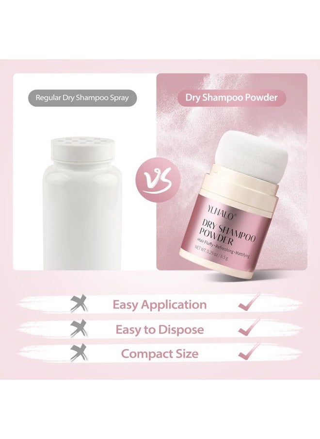 Dry Shampoo Powder, Mattifying Root Fuller Looking Refreshing Hair, Vegan, Non-aerosol, No White Cast, Travel Size Dry Shampoo Suitable for Women and Men, 0.29 Oz