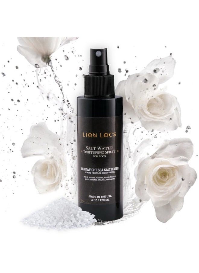 Lion Locs Starter Twist and Lock Spray for New Dreadlocks | Vegan Sea Salt Mist with Essential Oils & Aloe (4oz)