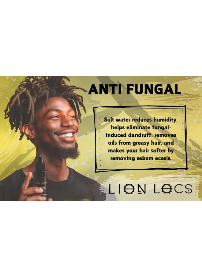 Lion Locs Starter Twist and Lock Spray for New Dreadlocks | Vegan Sea Salt Mist with Essential Oils & Aloe (4oz)
