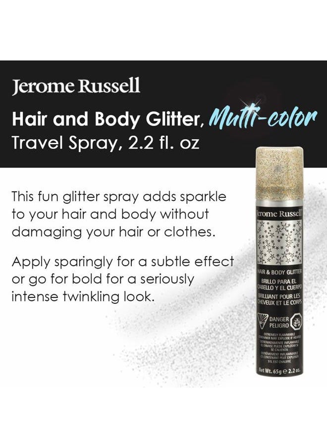 Temporary Hair and Body Glitter Color Spray, Travel Spray, Lightweight, Adds Sparkly Shimmery Glow, Perfect to use On Hair, Skin, or Clothing, 2.2 oz - MULTI-COLOR x 1 Pack