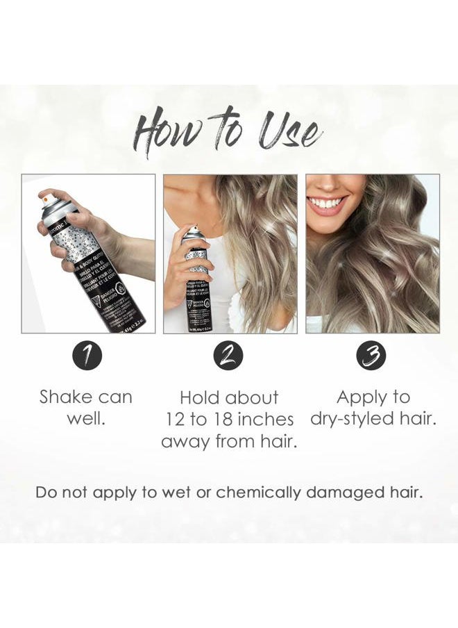 Temporary Hair and Body Glitter Color Spray, Travel Spray, Lightweight, Adds Sparkly Shimmery Glow, Perfect to use On Hair, Skin, or Clothing, 2.2 oz - MULTI-COLOR x 1 Pack