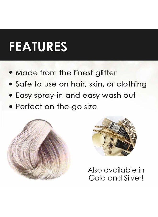 Temporary Hair and Body Glitter Color Spray, Travel Spray, Lightweight, Adds Sparkly Shimmery Glow, Perfect to use On Hair, Skin, or Clothing, 2.2 oz - MULTI-COLOR x 1 Pack