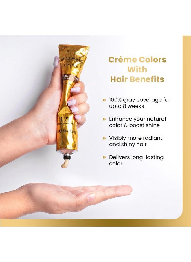 Hair Coloring Kit | 8N Permanent Hair Color (Light Blonde), 20 Volume Developer 6%, Coloring Brush, Gloves & Mixing Bowl | Keratin Infused Color | Gray Coverage | Adds Shines & Softness