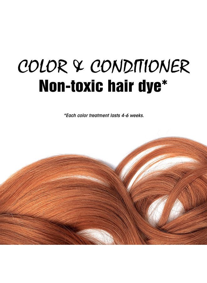 Light Mountain Henna Hair Color & Conditioner - Auburn Hair Dye for Men/Women, Organic Henna Leaf Powder and Botanicals, Chemical-Free, Semi-Permanent Hair Color, 4 Oz