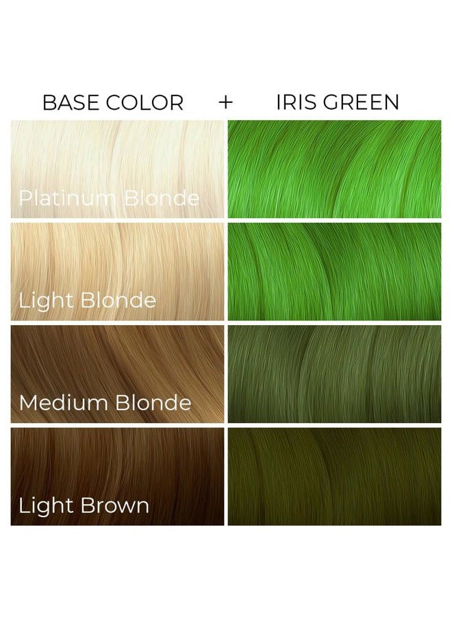 Vegan and Cruelty-Free Semi-Permanent Hair Color Dye (4 Fl Oz, IRIS GREEN)