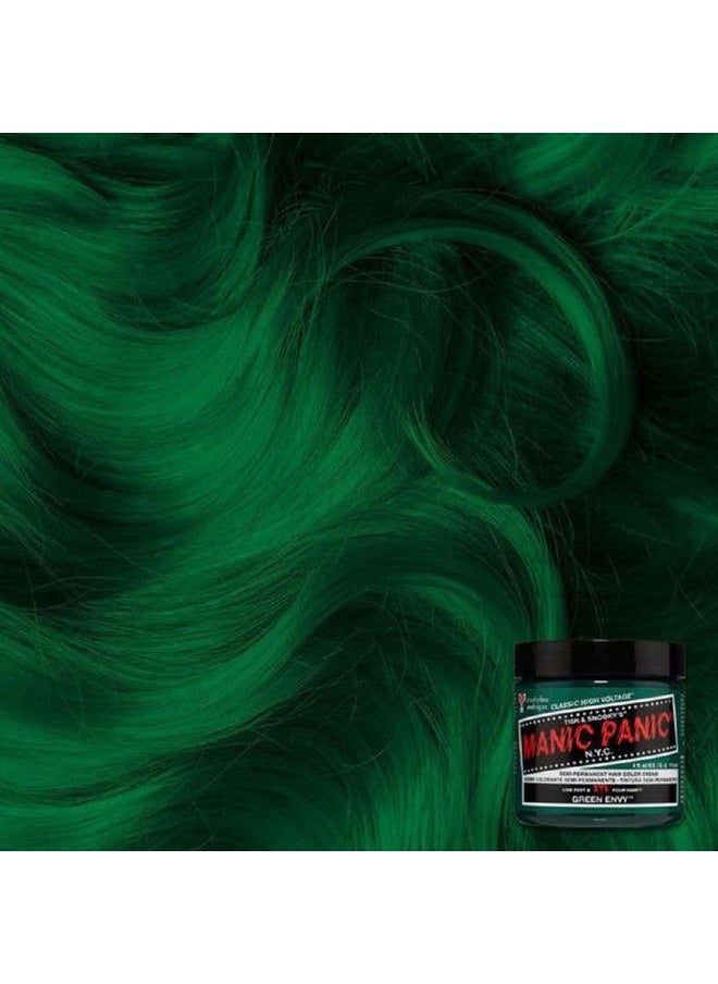 Classic Green Envy Semi Permanent Hair Color - Emerald Green Hair Dye for Women & Men That Lasts 4-6 Weeks - Vegan, Ammonia & Cruelty-Free - Create & Mix Custom Shades (4oz)