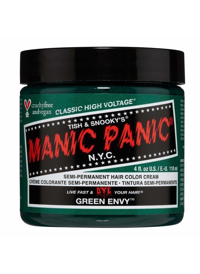 Classic Green Envy Semi Permanent Hair Color - Emerald Green Hair Dye for Women & Men That Lasts 4-6 Weeks - Vegan, Ammonia & Cruelty-Free - Create & Mix Custom Shades (4oz)