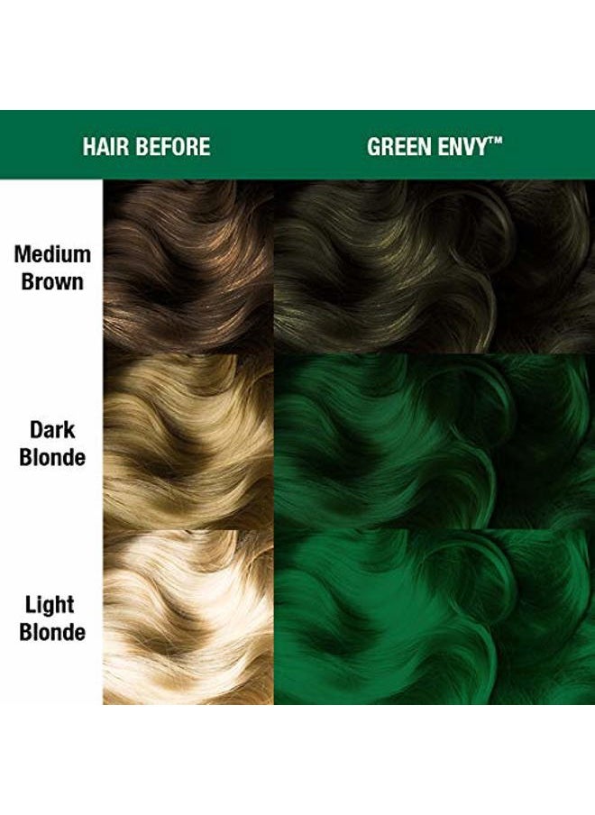 Classic Green Envy Semi Permanent Hair Color - Emerald Green Hair Dye for Women & Men That Lasts 4-6 Weeks - Vegan, Ammonia & Cruelty-Free - Create & Mix Custom Shades (4oz)