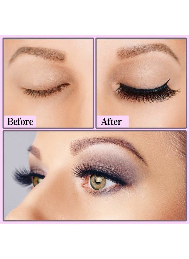 Magnetic Eyelashes and Eyeliner Kit, 12 Pairs Reusable Magnetic Lashes with Eyeliner and Tweezers, 3D Natural Look False Eyelashes, Easy to Wear, No Glue Needed (12pcs)