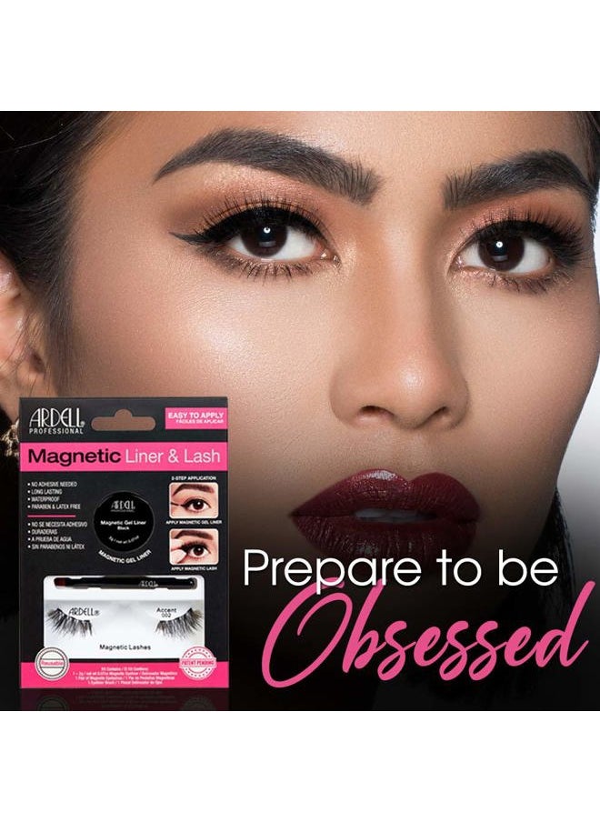 Magnetic Gel EyeLiner & False Lashes, Accent 002, 1 set, Black